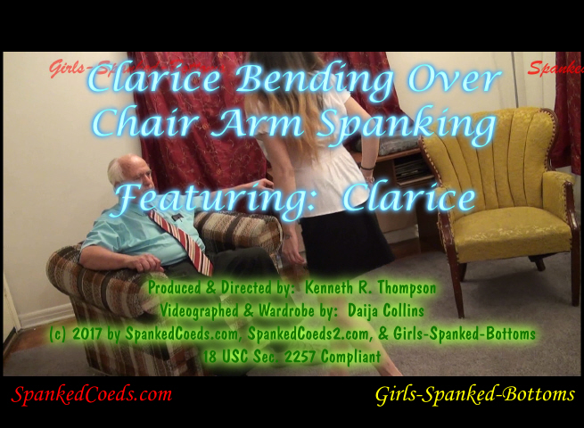 Clarice Bending Over Chair Arm Spanking-0